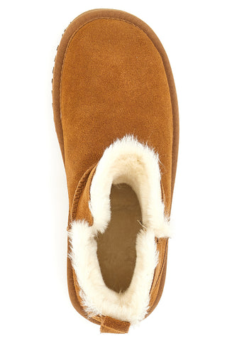 Kamelfarbene Stiefeletten mit Pittarello-Fell Wow 2755