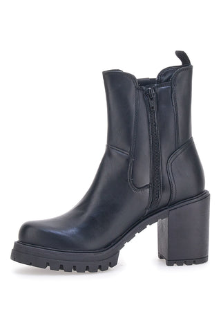 Schwarze Stiefeletten mit Absatz Prima Riga 46001