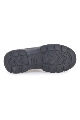 Schwarze Zilsen-Stiefel mit Baumwollgürtel