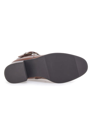 Braune Stiefeletten mit Absatz Le Havre Paris 23055