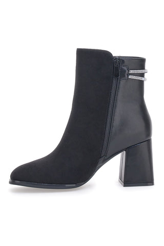 Schwarze Stiefeletten mit Absatz First Lady 361