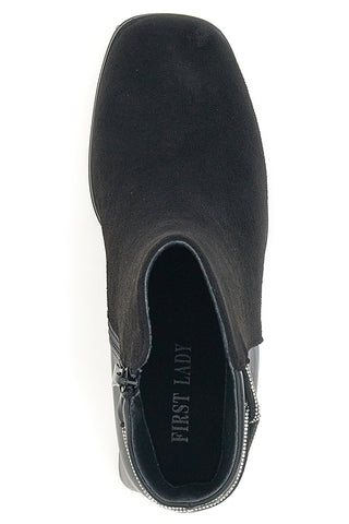 Schwarze Stiefeletten mit Absatz First Lady 361