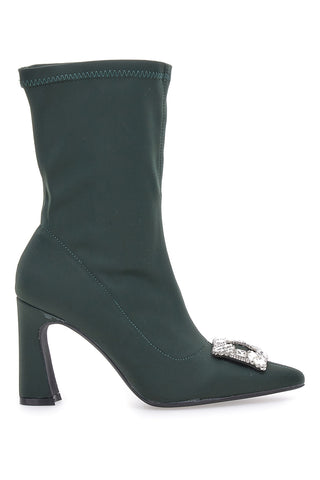 Grüne Stiefeletten mit Absatz, Dame Rose 896