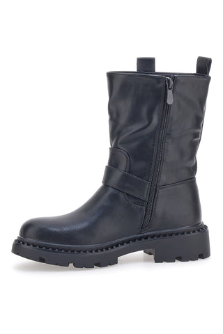 Schwarze First Lady Biker-Stiefeletten 372