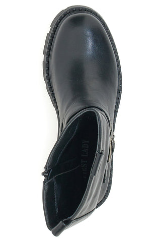 Schwarze First Lady Biker-Stiefeletten 372