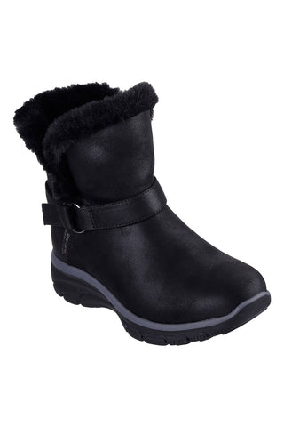 Schwarze Stiefeletten mit Innenfutter aus Fell SKECHERS EASY GOING COOL ZIP