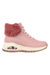 Rosa Sportstiefel mit Fell am Knöchel SKECHERS Uno Rugged - Fall Air
