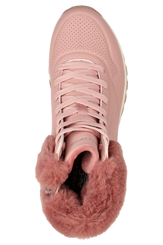 Scarponcino sportivo rosa con pelo sulla caviglia SKECHERS Uno Rugged - Fall Air