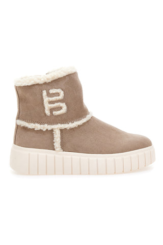 Beige Stiefeletten mit Innenfell und Flatform BAGATT D31AMC526469