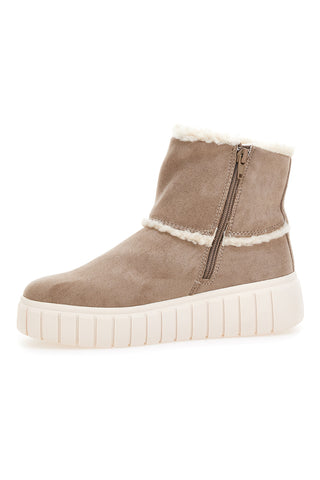 Beige Stiefeletten mit Innenfell und Flatform BAGATT D31AMC526469