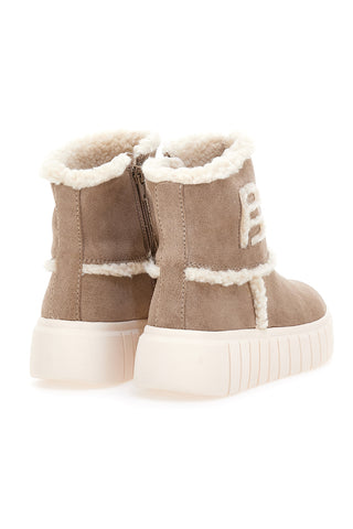 Beige Stiefeletten mit Innenfell und Flatform BAGATT D31AMC526469