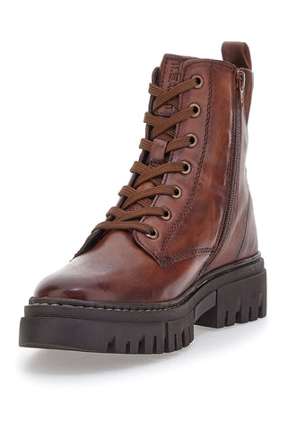 Cognacfarbene Kampfstiefel mit Reißverschluss BAGATT D31AOL304000
