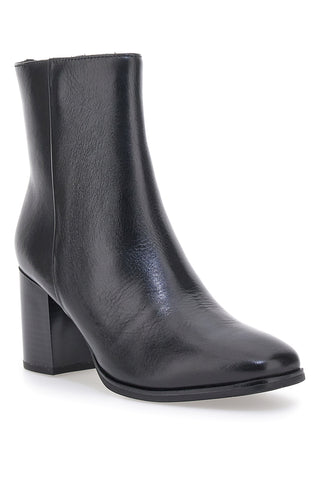 Schwarze spitze Stiefelette mit Blockabsatz MIO TEMPO 2313