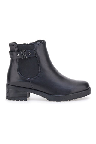 Plocadi 15832 Schwarze Stiefeletten aus echtem Leder