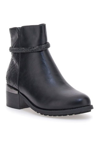 Schwarze Stiefeletten mit mittlerem Absatz GIAN MARCO VENTURI TR0305