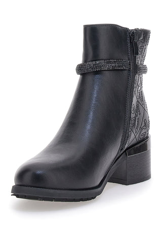 Schwarze Stiefeletten mit mittlerem Absatz GIAN MARCO VENTURI TR0305