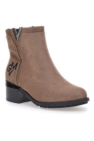 Taupefarbene Stiefeletten mit Obermaterial in Wildlederoptik Gian Marco Venturi TR0304