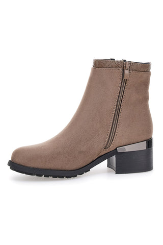 Taupefarbene Stiefeletten mit Obermaterial in Wildlederoptik Gian Marco Venturi TR0304