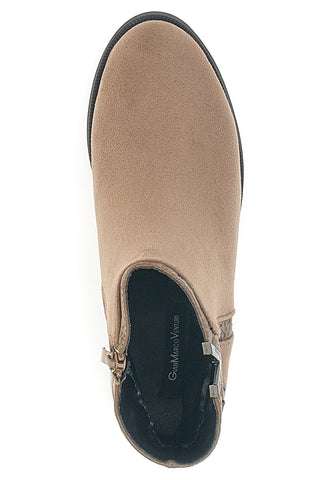 Taupefarbene Stiefeletten mit Obermaterial in Wildlederoptik Gian Marco Venturi TR0304