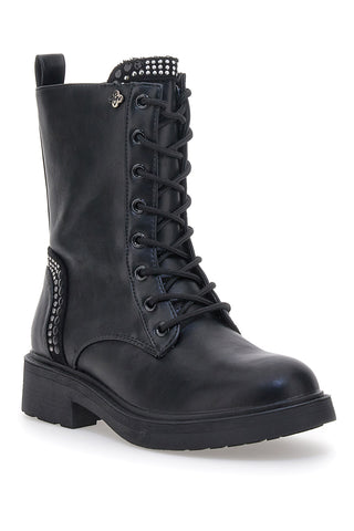 Schwarze Amphibien mit Nieten und seitlichem Reißverschluss Gian Marco Venturi TR0317