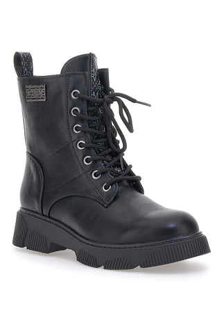 Schwarze Kampfstiefel mit seitlichem Reißverschluss Gianmarco Venturi TR0325