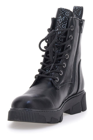 Schwarze Kampfstiefel mit seitlichem Reißverschluss Gianmarco Venturi TR0325