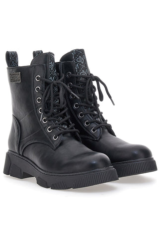 Schwarze Kampfstiefel mit seitlichem Reißverschluss Gianmarco Venturi TR0325