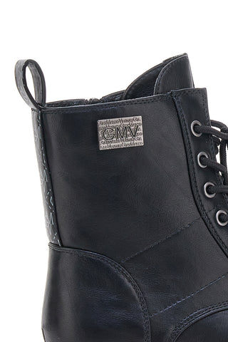 Schwarze Kampfstiefel mit seitlichem Reißverschluss Gianmarco Venturi TR0325