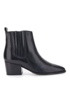 Schwarze Stiefeletten aus echtem Leder mit Blockabsatz Pittarello Glam 54240