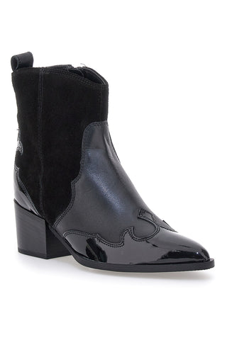 Schwarze texanische Stiefeletten aus echtem Leder PITTARELLO GLAM 54265