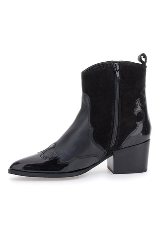 Schwarze texanische Stiefeletten aus echtem Leder PITTARELLO GLAM 54265