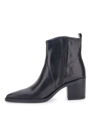 Schwarze Stiefeletten mit Absatz aus echtem Leder Pittarello Glam 54054