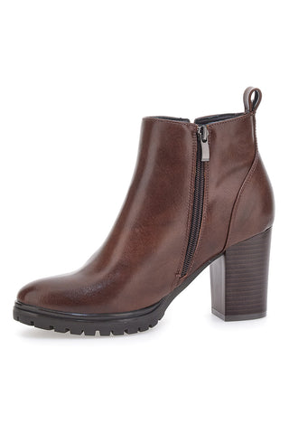 Stivaletti Ankle Boots Marroni Con Tacco 8 cm CAFE' COST 16807213