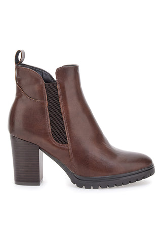 Braune Stiefeletten mit Blockabsatz und seitlichem Reißverschluss CAFE' COST 16807220
