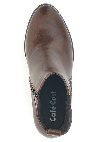 Braune Stiefeletten mit Blockabsatz und seitlichem Reißverschluss CAFE' COST 16807220