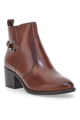 Stivaletti marroni con tomaia liscia e tacco a blocco PITTARELLO CLASS 1977