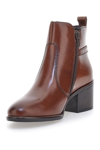 Stivaletti marroni con tomaia liscia e tacco a blocco PITTARELLO CLASS 1977