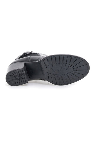 PITTARELLO CLASS 3047 schwarze Echtleder-Stiefeletten mit Blockabsatz