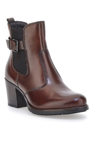 PITTARELLO CLASS 3047 braune Echtleder-Stiefeletten mit Blockabsatz