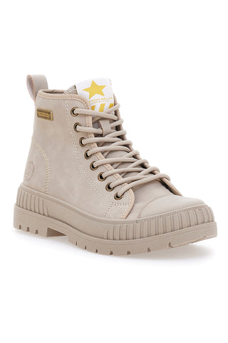 Beige Kampfstiefel mit Schnürsenkeln COTTON BELT CBW422A06