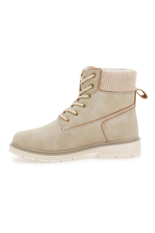 Beige Stiefel mit Schnürsenkeln COTTON BELT CBW426A00