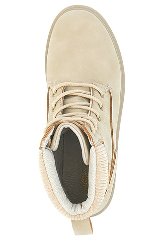 Beige Stiefel mit Schnürsenkeln COTTON BELT CBW426A00