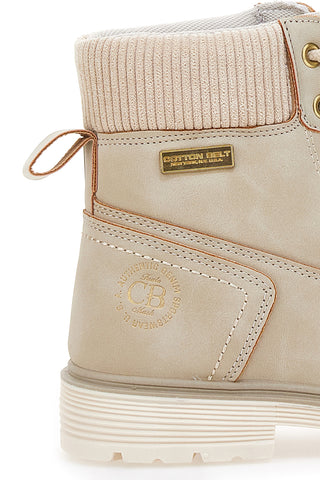 Beige Stiefel mit Schnürsenkeln COTTON BELT CBW426A00