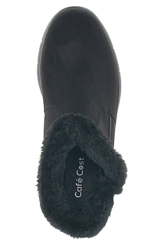 Schwarze Stiefeletten mit schwarzem Fell und Reißverschluss CAFE' COST 41950