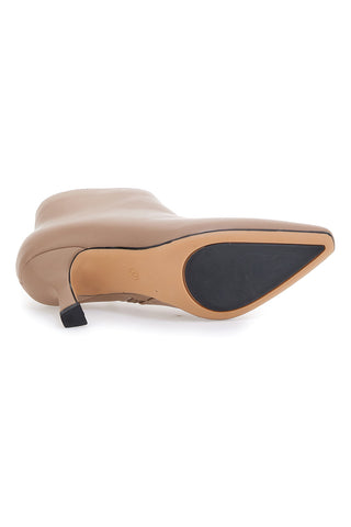 Le Havre Paris Damen-Stiefeletten mit Absatz, hautfarben, 1254