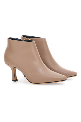 Le Havre Paris Damen-Stiefeletten mit Absatz, hautfarben, 1254