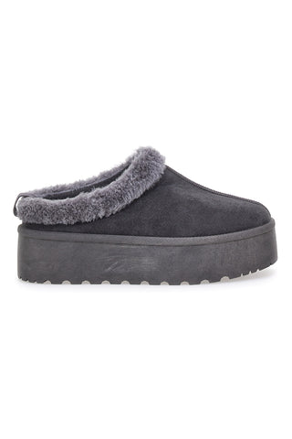 Graue Pelzpantoffeln-Stiefeletten mit Plateau Pittarello Love 1913