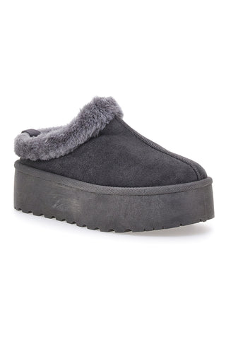 Pantofole Stivaletti con Pelo Grigie Con Platform Pittarello Love 1913