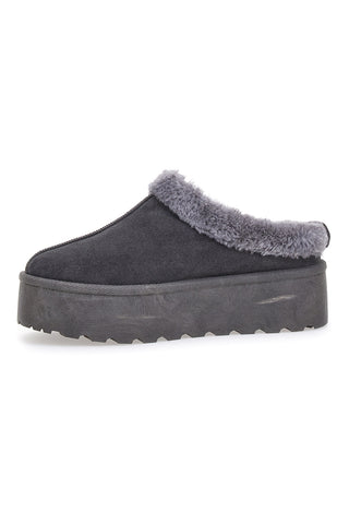 Pantofole Stivaletti con Pelo Grigie Con Platform Pittarello Love 1913