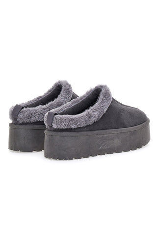 Pantofole Stivaletti con Pelo Grigie Con Platform Pittarello Love 1913